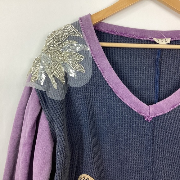 POL The Teigen Thermal Glam Patch Top Size Small - Picture 3 of 10